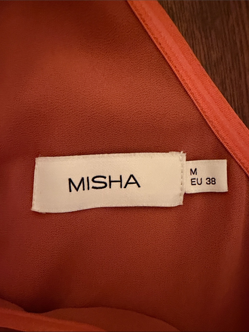 Misha Brooks One-Shoulder Satin Midi Dress, Copper, Size M - Picture 4 of 5